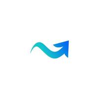 Arrow flow grow logo, scale up, gradient icon vector