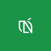N letter leaf simple logo for modern business vector