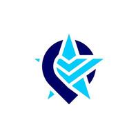 Star in pin emblem logo vector