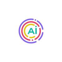 digital circle line abstract with Letter A vector