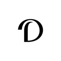 monogram D leaf nature logo, design of initial with modern. vector