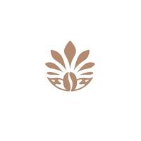 coffee bean with leaf branch hipster, with leaf simple line outline icon for cafe vector