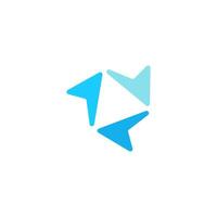 arrow logo design with combination in team colorful design vector