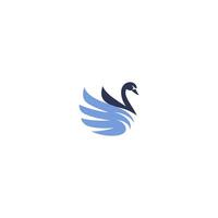 swan blue logo letter mark simple memorable brand symbol template vector