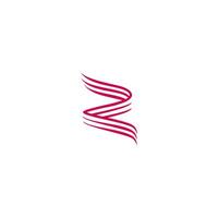 Letter R Logo line initial, Flat ribbon red line vector