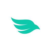 Bird head logo, simple icon, green color, format ready editable for your brand vector
