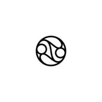 circle line logo design with simple and modern two circle vector