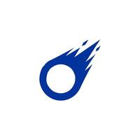 comet meteor blue planet logo, galaxy stone vector