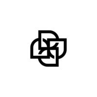 monogram D rotation logo, vortex design of initial with modern, simple, clean style. vector