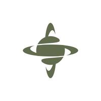 abstract planet ring eclipse logo vector