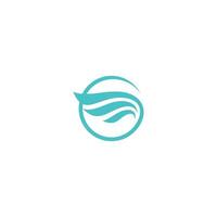 wing logo icon, symbol circle and nature color vector