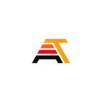 letter AT, Line build Monogram Logo. Suitable for Business sport, technology, fashion, digital And future creative Business vector