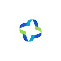 group connection logo. four symbol in the circle logo team vector