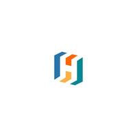 simple letter H logo, icon h rotated remains the same shape vector
