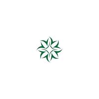 Abstract three leaf logo. leaf icon dynamic green color organic version vector