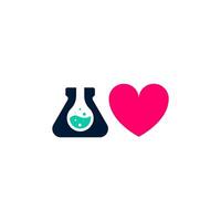 Love lab symbol, simple logo, chains theme, design editable for business vector