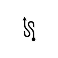 Letter S double arrow up and dot vector