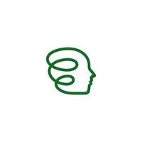 tech head logo , simple line technology vector