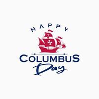 Happy Columbus day banner background in white vector