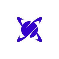 abstract planet Space blue eclipse logo vector