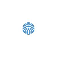 three wave hexagon logo, icon wave Saunders vector