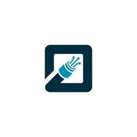 illustration graphic logo design of square cable, finance and business icon, with arrow grow Statistic suitable for business cable lab vector