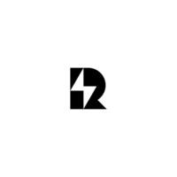 R letter icon logo, design template with lightning vector