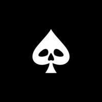ace skull face icon, leaf skull logo simple vector