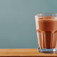 A glass of chocolate milk photo