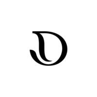 monogram D simple nature logo, design of initial with modern, simple, clean style. vector