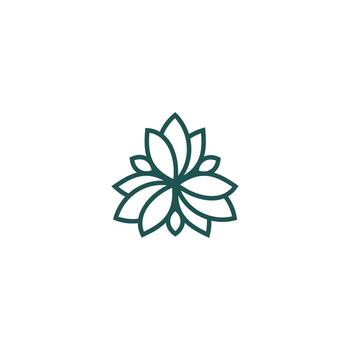 leaf abstract logo, natural shape, triangle basic vector