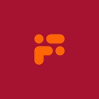 logo letter F modern geometric abstract 4 vector