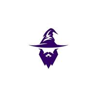 Wizard Magician logo design illustrations template, icon minimalist vector