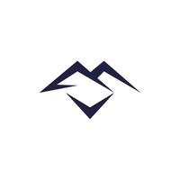 Minimalist M letter meaning mountain logo, V for meaning view, black color read editable, design vector