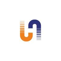 letter H logo. simple shape negative space line. vector