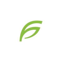 leaf simple with F letter abstract logo. vector