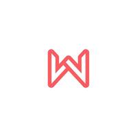 W logo letter design, line style template concept design. illustrations vector