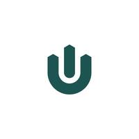 U letter logo, meaning building, meaning power vector