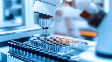 Cutting-edge robotics in medical research laboratory setting scientific equipment high-tech environment close-up view innovation photo