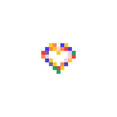 Pixel art love. pixel heart icon.