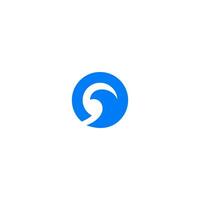 Wave circle or letter logo template and symbol simple vector