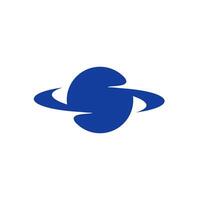 simple Space abstract eclipse S Letter logo vector