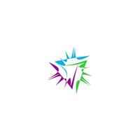 abstract triangle firework logo, icon vector