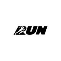 Run Word mark Logo with Hidden Message letter R. vector