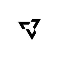 triangle abstract monogram, black logo icon vector