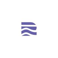 Letter R Logo line initial, Flat Logo Design Template simple abstract purple vector