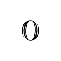 elegant simple minimal luxury serif font alphabet letter O black vector
