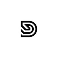 d initial logo monogram line technology business icon editable. vector