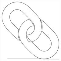 Chain Link Illustration Symbol of Connection and Unity continuous line drawing vector