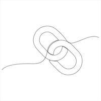 Simple and minimalist line art of a Chain Link drawing illustration vector